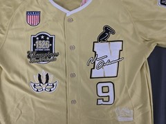 VTG Mitchell And Ness Negro Mens Large Basketball All Star Jersey Gold NWT