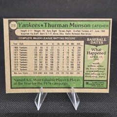 1979 Topps #310 Thurman Munson Card Yankees EX/NM