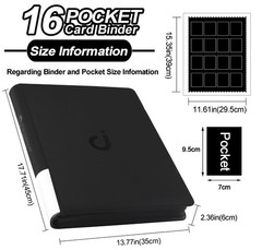 16 Pocket Card Binder – Holds 1600 Trading & Sports Cards, Ringless Album with S