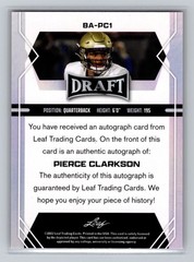 2022 Leaf Draft #BA-PC1 Pierce Clarkson Autographs Blue