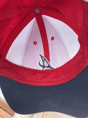 Atlanta Braves Baseball Cap/hat Red, White, & Black/navy Blue YOUTH 47 Twins