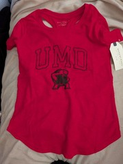 Boxercraft UMD Maryland Terrapins Women&rsquo;s cut out T-Shirt XXS XX SMALL NEW NWT