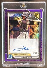 2024 Bowman Chrome Leo De Vries #BMA-LD Auto Mega Box Purple Mojo Refractor /199