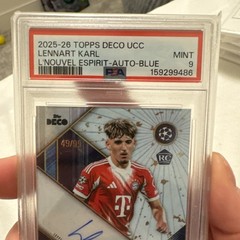 Lennart Karl 2025-26 Topps Deco UEFA L&rsquo;Nouvel Espirit RC Rookie Blue /99