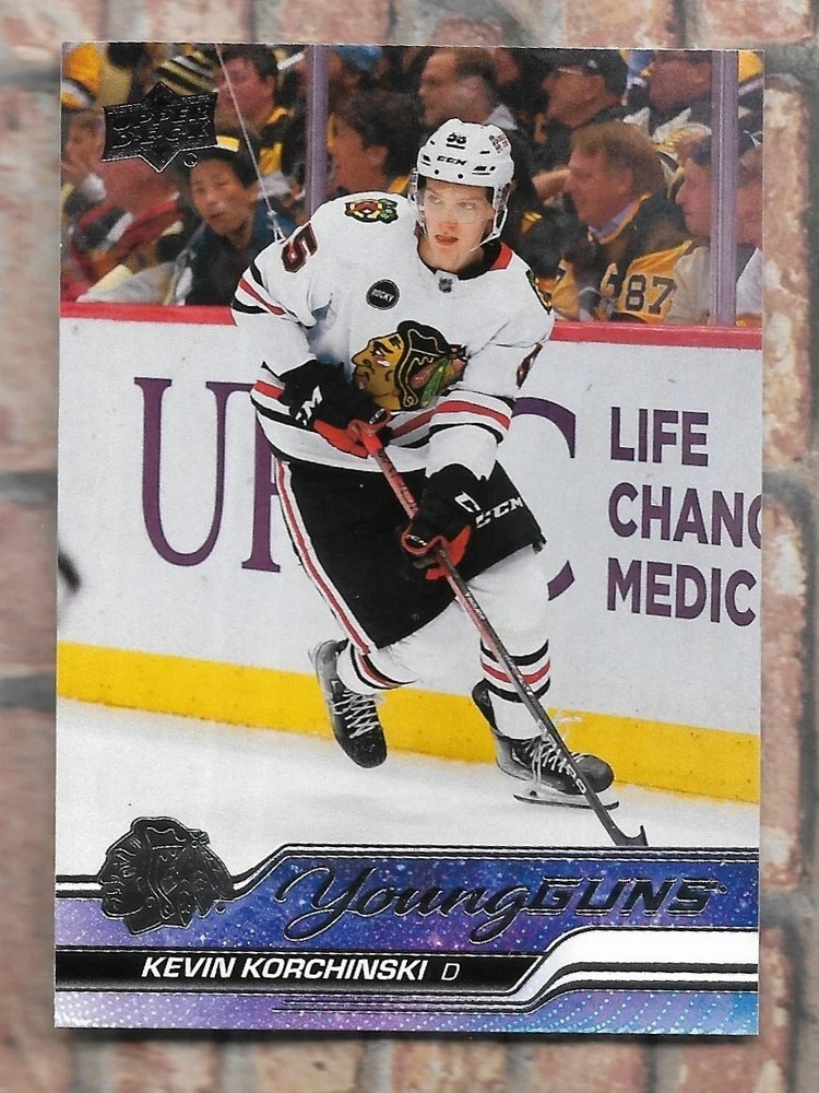 KEVIN KORCHINSKI 2023-24 UPPER DECK YOUNG GUNS ROOKIE RC CARD #486 HAWKS NHL!!!