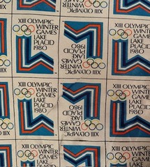 1980 XIII Olympic Winter Games Lake Placid Scarf by Athalon 100% Acetate