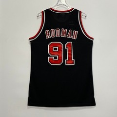 Dennis Rodman #91 Jersey, Embroidered, Black