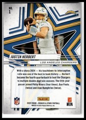 2025 Panini Rookies & Stars #1 Justin Herbert Red