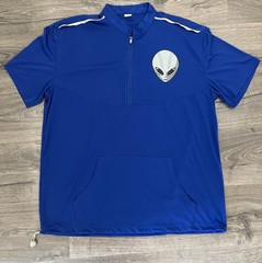 Shirt Las Vegas 51s Blue Quarter Zip Short Sleeve Lightweight Stretch Adult XL