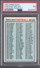 1979 Topps #nn NFL FOOTBALL CHECKLIST 265-528 Hand Cut PSA 7 NM RARE POP 1