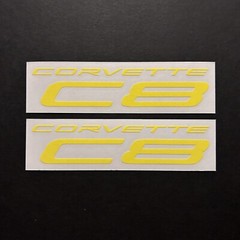 PAIR of (2) Rear High Wing 2020-23 C8 CORVETTE Stingray Z51 Vinyl Decal Stickers