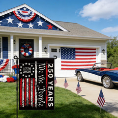 250th Anniversary Garden Flag, 250 USA Flag 12×18 inches, Black