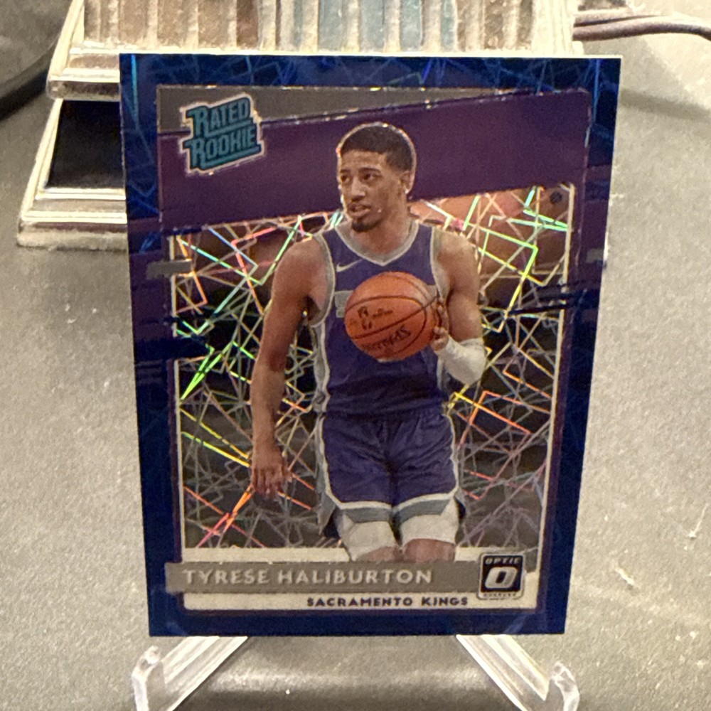 2020-21 Donruss Optic Tyrese Halliburton #162 Blue Velocity Rated Rookie