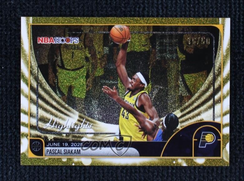 2025 Topps NBA Hoops Highlights Gold Pixel Burst 16/50 Pascal Siakam #265 1v1q