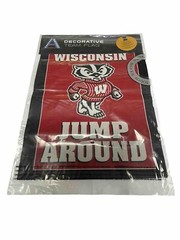 Wisconsin Badgers Jump Around Mascot 13 X 18 Garden Flag