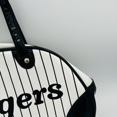 Hanshin Tigers Purse One Size White Black Pinstripe Japan NPB Baseball Bag