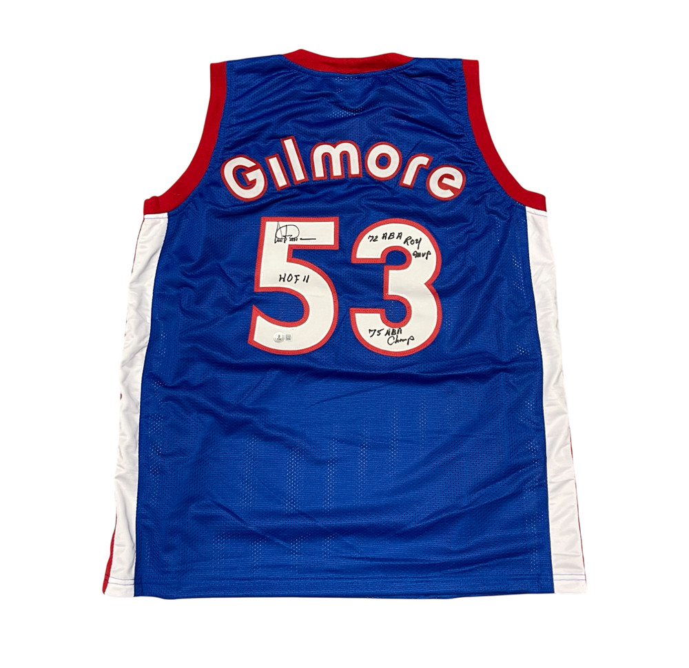 Artis Gilmore Signed Auto Custom Kentucky Jersey w/ 3 Ins Beckett Wit BAS COA