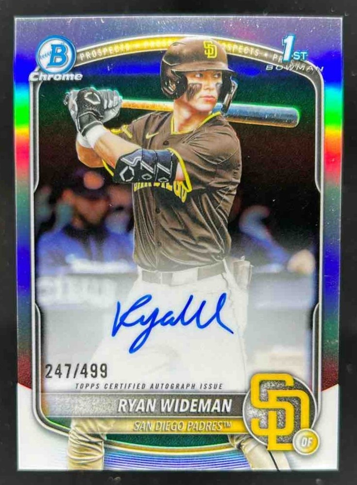 Ryan Wideman 2025 Bowman Draft Chrome Prospect Auto Refractor /499