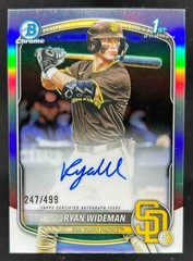 Ryan Wideman 2025 Bowman Draft Chrome Prospect Auto Refractor /499