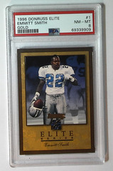 1996 Donruss Elite Emmitt Smith #1 Gold /2000 Cowboys PSA 8