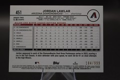 Jordan Lawlar 2024 Topps #451 Blue Holofoil #/999 Arizona Diamondbacks