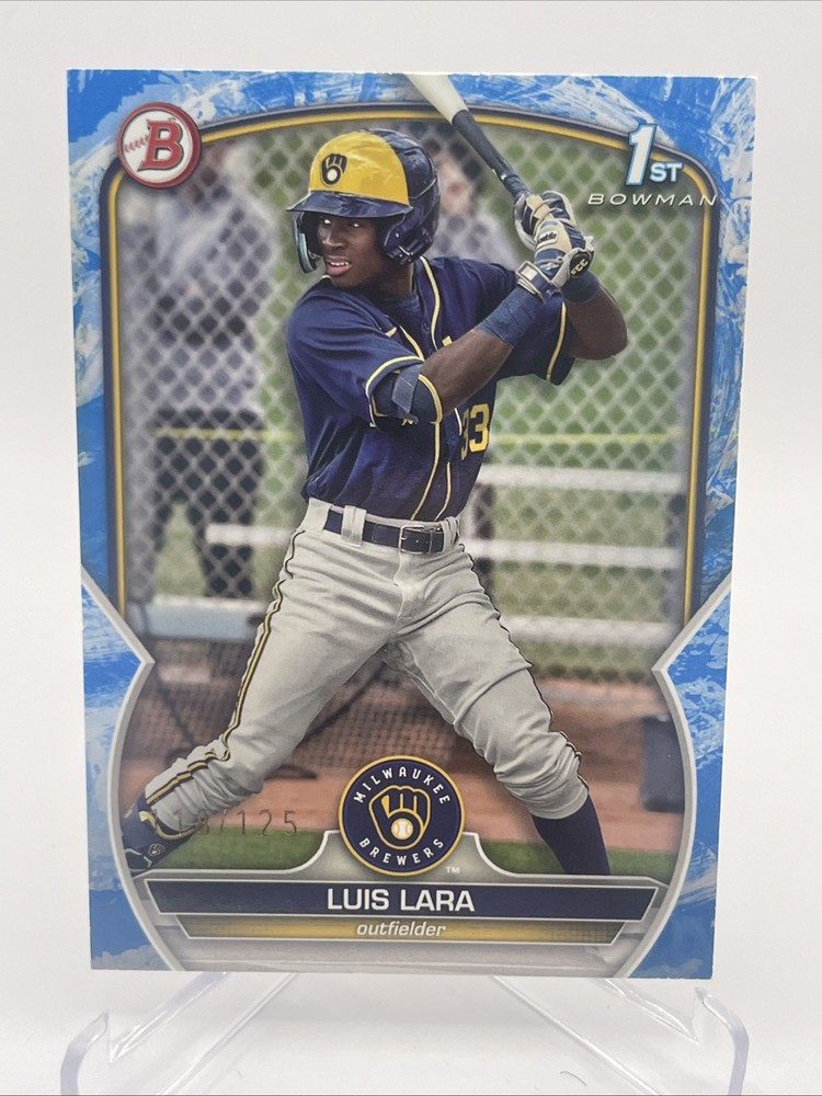 2023 Bowman Luis Lara 1st Bowman Blue Pattern /125 Brewers BP-100