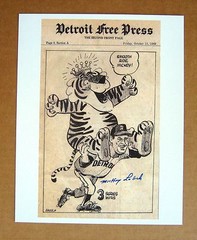 1968 Detroit Tigers World Series MVP Mickey Lolich SIGNED comic strip – JSA COA