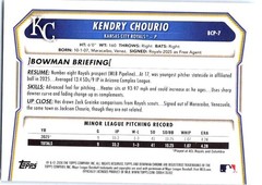 2026 Bowman #BCP-7 Kendry Chourio Chrome Prospects Mini Diamond