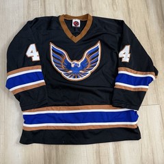 PHOENIX FIREBIRDS K1 Hockey Jersey Black Blue Vintage Made in USA Mens 2XL