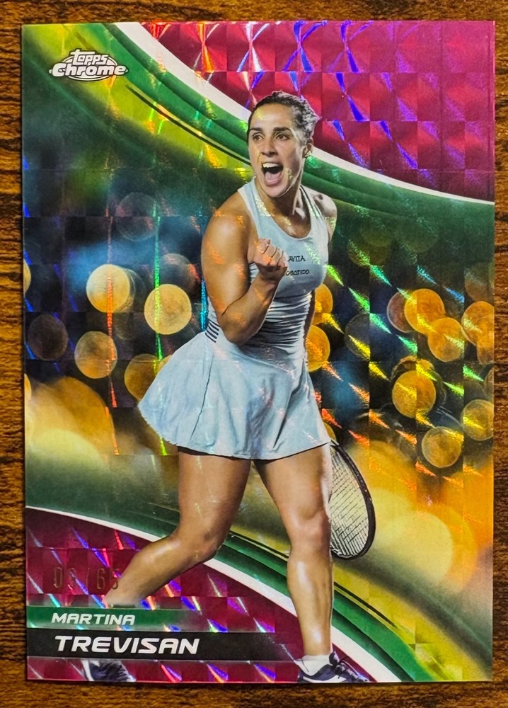 Martina Trevisan – 2025 Topps Chrome – Pink Geometric Refractor /65