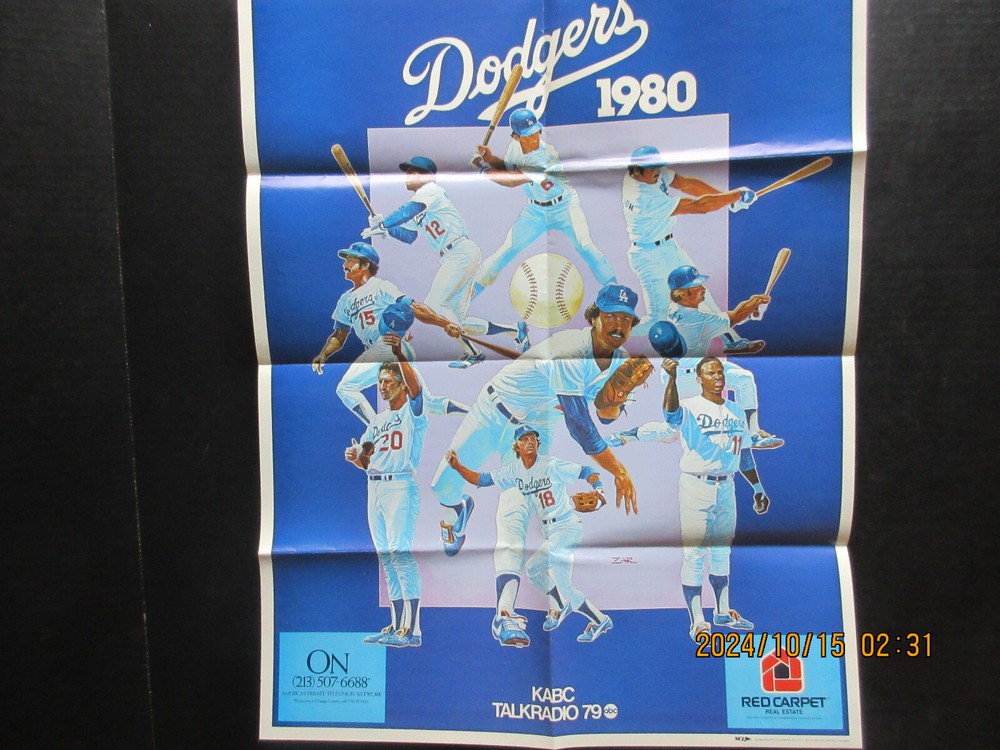 1980 Los Angeles Dodgers Poster 19×24