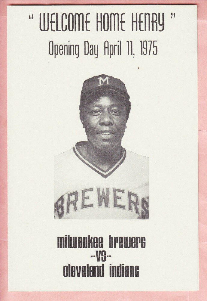 4/11/1975 HANK AARON WELCOME HOME PROGRAMS… ALL 3 VARIATIONS NM