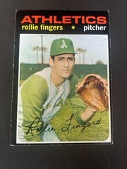 1971 TOPPS BASEBALL #384 Rollie Fingers EX/EX+ HOF Oakland Athletics