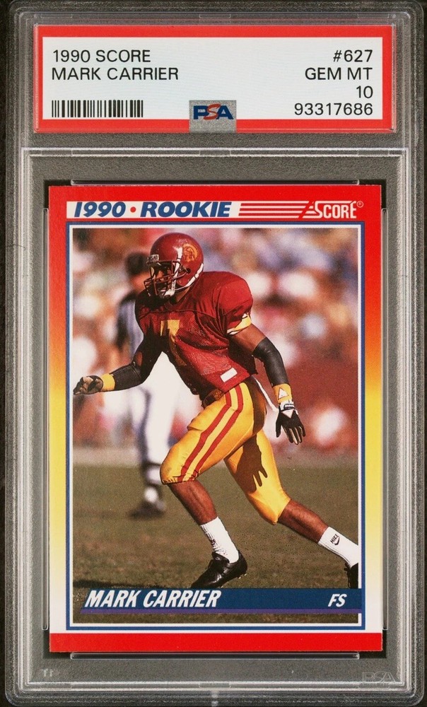MARK CARRIER RC 1990 Score #627 USC Trojans | Chicago Bears PSA 10 🏈🐻🗡️