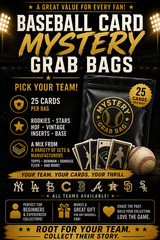 Baseball Card Team Grab Bag | 25-30 Cards | Pick Your Team | Buy 1, Get 1 FREE