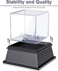 UV Protected Acrylic Baseball Display Case with Elegant Black Base, 4.3&Prime; Height