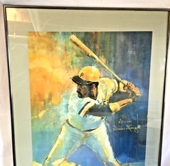 Willie Stargell Signed National Baseball Hall of Fame 1988 Inductee Print Framed