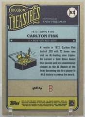 2025 Topps Shoebox Treasures Carlton Fisk 1973 Topps RC Cup #53 Boston Red Sox