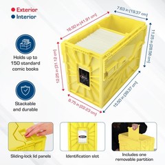 Short Comic Book Bin | Holds 150 Comics | Stackable Plastic Storage | Acid-Fr…