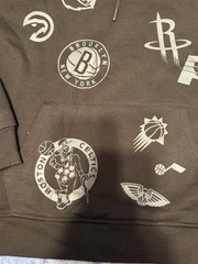 Ultra Game NBA Multi Team All Over Logo Black Blackout Men&rsquo;s Hoodie Size Large