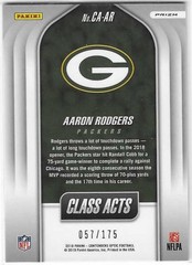 2018 PANINI CONTENDERS OPTIC CLASS ACTS #CA-AR AARON RODGERS PRIZM 057/175