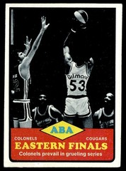 1973-74 Topps Basketball Card ABA Eastern Finals Colonels Cougars #207 EX