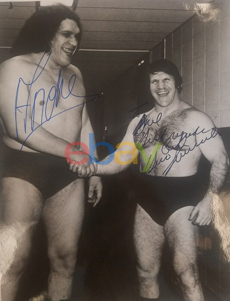 ANDRE THE GIANT & BRUNO SAMMARTINO Signed 8×10 Autographed Photo reprint
