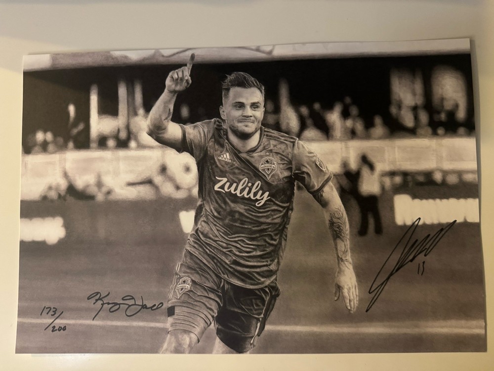 Autographed Jordan Morris And Keegan Hall Poster Print 173/200