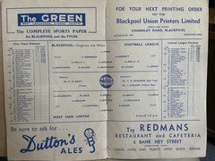 BLACKPOOL v WEST HAM UNITED, 27/09/1958, DIVISION 1,
