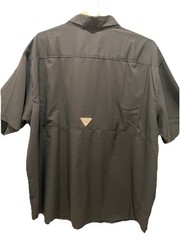 Columbia PHG Texas Longhorns Rare Black Button Up Shirt Mens 2XL Fishing Vented
