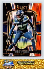 2025 Panini Select #115 Tariq Woolen Black and Orange Prizm Shock