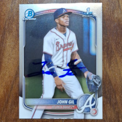 John Gil 1st Bowman Chrome Auto IP BCP-172 Braves