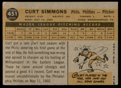 1960 Topps #451 CURT SIMMONS Philadelphia Phillies VGEX