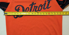 Mens Large Detroit Tigers Majestic Coolbase Shirt 3/4 Sleeve Pullover Zip MLB